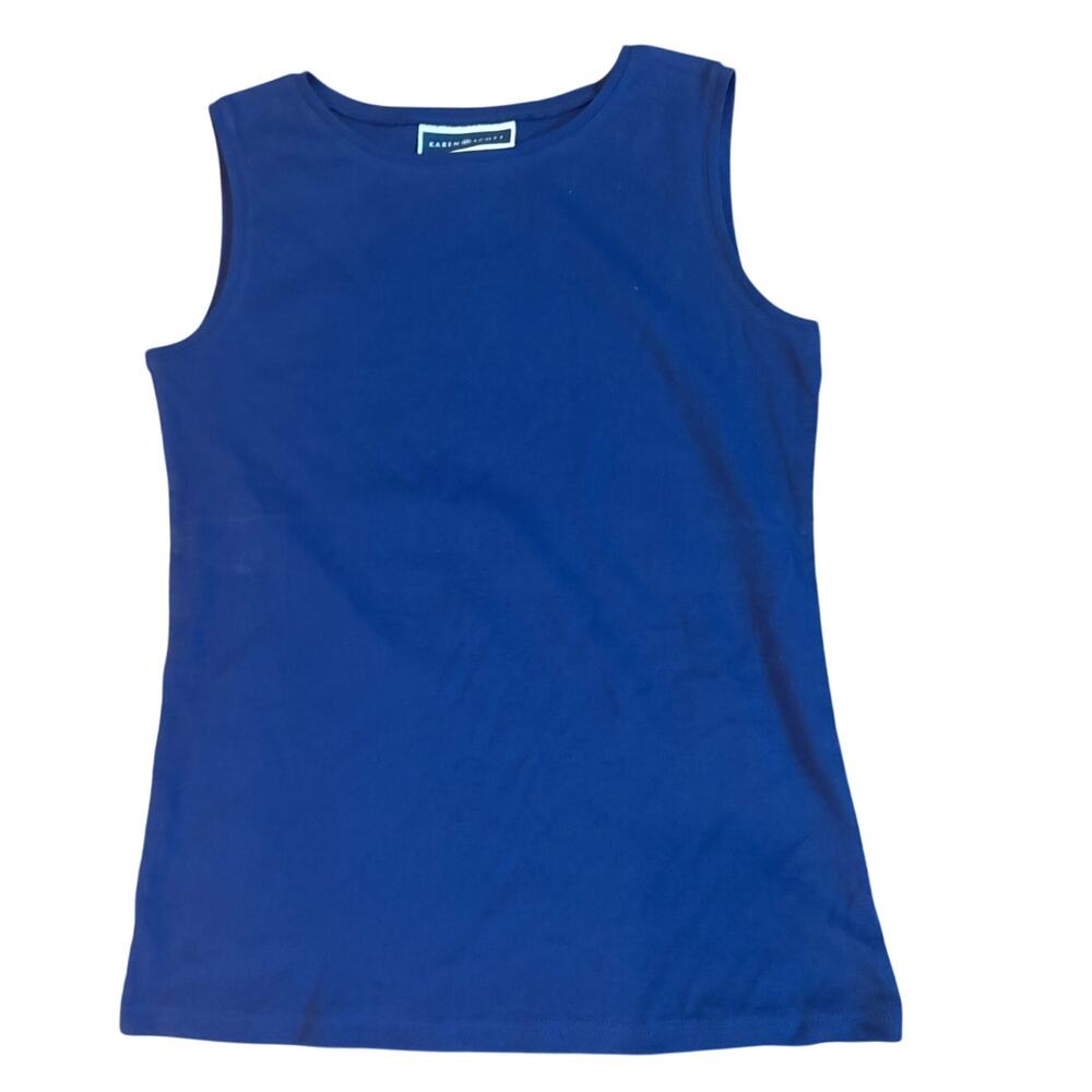 Karen Scott Womens Small 100% Cotton Navy Blue Shell Tank NWT